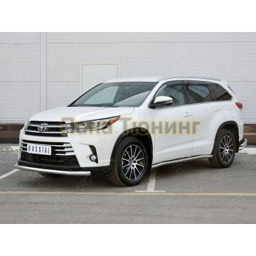 Защита переднего бампера d57 РусСталь для Toyota Highlander 2017-2020