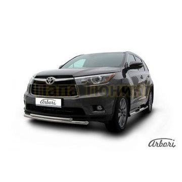 Защита передняя двойная радиусная 57-42 мм Slitkoff для Toyota Highlander 2014-