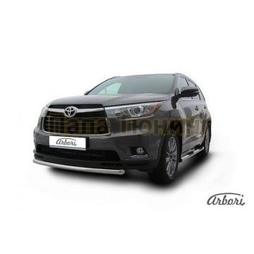 Защита передняя радиусная 57 мм Slitkoff для Toyota Highlander 2014-2020