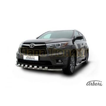 Защита передняя с декором 57 мм Slitkoff для Toyota Highlander 2014-2020