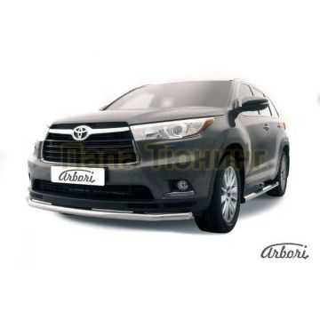 Защита переднего бампера 57 мм Slitkoff для Toyota Highlander 2014-2020