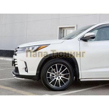 Защита передняя двойная 42-d42 РусСталь для Toyota Highlander 2017-2020