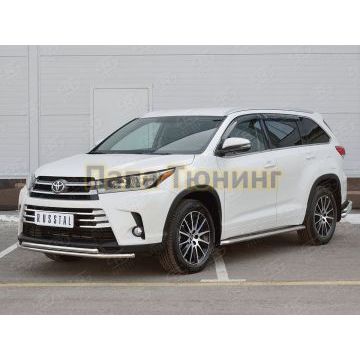 Защита передняя двойная 42-d42 РусСталь для Toyota Highlander 2017-2020