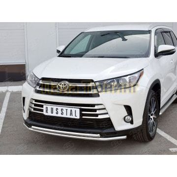Защита передняя двойная 42-d42 РусСталь для Toyota Highlander 2017-2020
