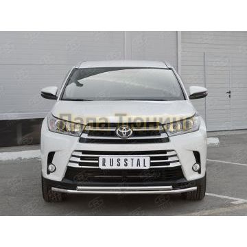 Защита передняя двойная 42-d42 РусСталь для Toyota Highlander 2017-2020