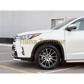 Защита передняя двойная d57-d42 РусСталь для Toyota Highlander 2017-2020