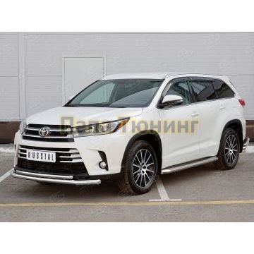 Защита передняя двойная d57-d42 РусСталь для Toyota Highlander 2017-2020