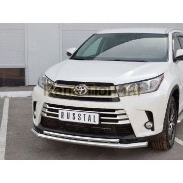 Защита передняя двойная d57-d42 РусСталь для Toyota Highlander 2017-2020