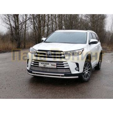 Защита передняя двойная 60-42 мм ТСС для Toyota Highlander 2017-2020