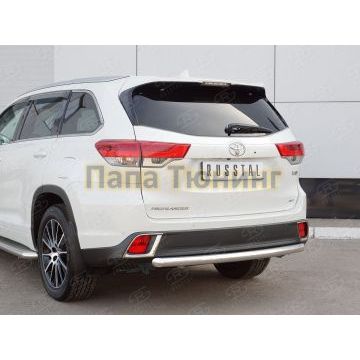 Защита заднего бампера d57 дуга РусСталь для Toyota Highlander 2017-2020