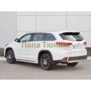 Защита заднего бампера d57 дуга РусСталь для Toyota Highlander 2017-2020