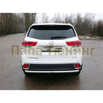 Защита заднего бампера 60 мм ТСС для Toyota Highlander 2017-2020