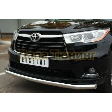 Защита переднего бампера d57 РусСталь для Toyota Highlander 2014-2016