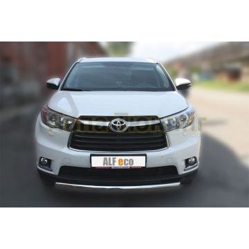Защита передняя овальная 75х42 мм ALFeco для Toyota Highlander 2014-2016
