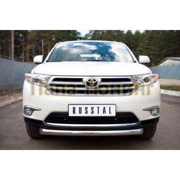 Защита переднего бампера d76 РусСталь для Toyota Highlander 2010-2014