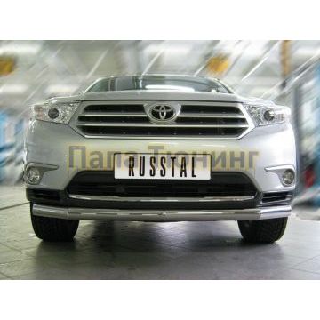 Защита переднего бампера d76 РусСталь для Toyota Highlander 2010-2014