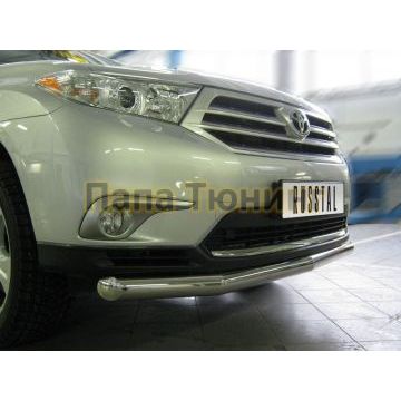 Защита переднего бампера d76 РусСталь для Toyota Highlander 2010-2014