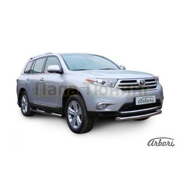 Защита передняя радиусная 57 мм Slitkoff для Toyota Highlander 2010-2014 Защита передняя радиусная 57 мм Slitkoff для Toyota Highlander 2010-2014