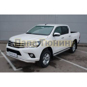 Защита переднего бампера с надписью d57 РусСталь для Toyota Hilux 2015-