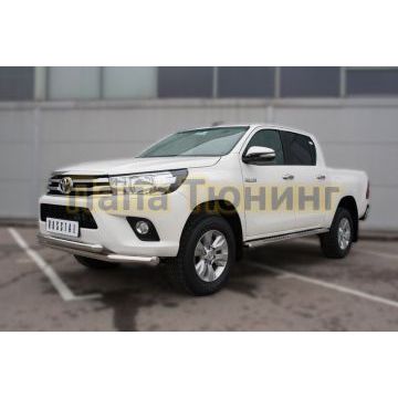 Защита передняя двойная d76-d57  РусСталь для Toyota Hilux 2015-