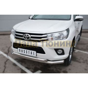 Защита передняя двойная d76-d57  РусСталь для Toyota Hilux 2015-