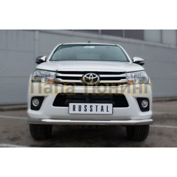 Защита переднего бампера d76 РусСталь для Toyota Hilux 2015-
