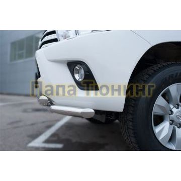 Защита передняя двойная уголки-клыки d57-d57 РусСталь для Toyota Hilux 2015-