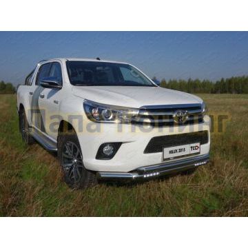Защита передняя двойная с ДХО 76-60 мм ТСС для Toyota Hilux 2015- Защита передняя двойная с ДХО 76-60 мм ТСС для Toyota Hilux 2015-