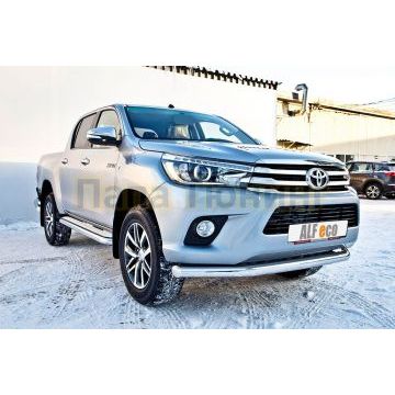 Защита переднего бампера 76 мм ALFeco для Toyota Hilux 2015-