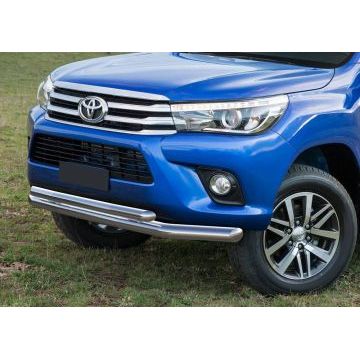 Защита передняя двойная 76-57 мм Rival для Toyota Hilux 2015-