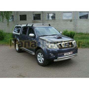 Защита передняя двойная 75-75 мм ТСС для Toyota Hilux 2008-2011 Защита передняя двойная 75-75 мм ТСС для Toyota Hilux 2008-2011