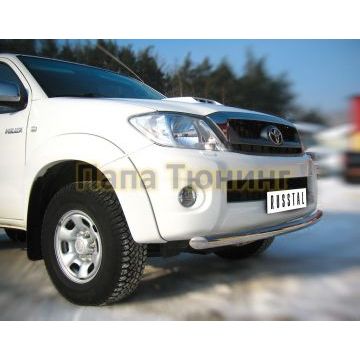 Защита переднего бампера d57 РусСталь для Toyota Hilux 2008-2015