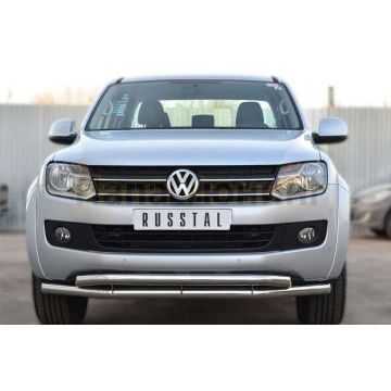 Защита передняя двойная d57-d57 РусСталь для Volkswagen Amarok 2010-2016