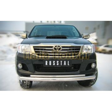 Защита передняя двойная d76-d42 РусСталь для Toyota Hilux 2008-2015