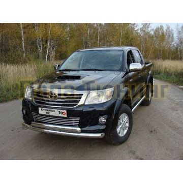 Защита передняя двойная 76-75 мм ТСС для Toyota Hilux 2011-2015