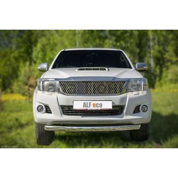Защита передняя овальная 75х42 мм ALFeco для Toyota Hilux 2011-2015 Защита передняя овальная 75х42 мм ALFeco для Toyota Hilux 2011-2015