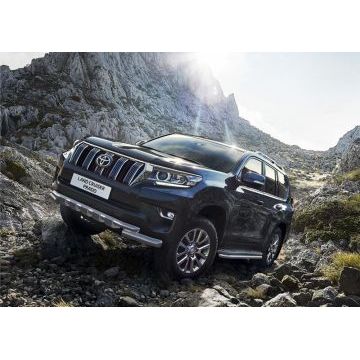 Защита передняя двойная с накладками 76-57 мм Rival для Toyota Land Cruiser Prado 150 2017-