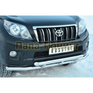 Защита передняя двойная d57-d57 РусСталь для Toyota Land Cruiser 150 2009-2013