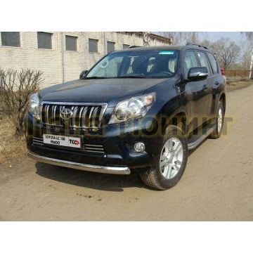 Защита передняя овальная 75х42 мм ТСС для Toyota Land Cruiser 150 2009-2013