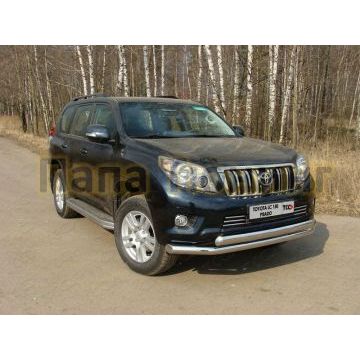 Защита передняя двойная 76-75 мм ТСС для Toyota Land Cruiser 150 2009-2017