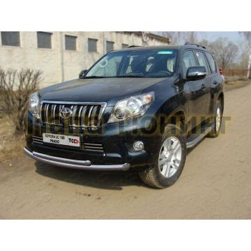 Защита передняя двойная 76-50 мм ТСС для Toyota Land Cruiser 150 2009-2017