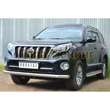 Защита переднего бампера d76 РусСталь для Toyota Land Cruiser 150 2013-2017