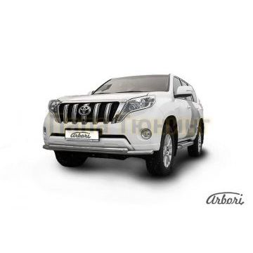 Защита передняя двойная 57-57 мм Slitkoff для Toyota Land Cruiser Prado 150 2013-2017 Защита передняя двойная 57-57 мм Slitkoff для Toyota Land Cruiser Prado 150 2013-2017