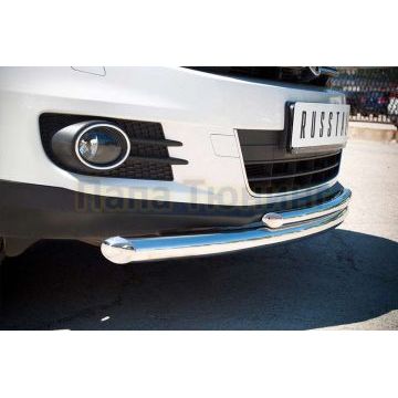 Защита передняя двойная d76-d42 РусСталь для Toyota RAV4 2009-2010