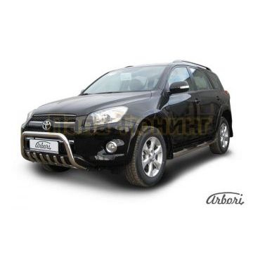Кенгурин низкий с клыками 57 мм на длинную базу Slitkoff для Toyota RAV4 2009-2010