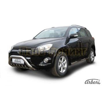 Кенгурин мини с клыками 76 мм на длинную базу Slitkoff для Toyota RAV4 2009-2010