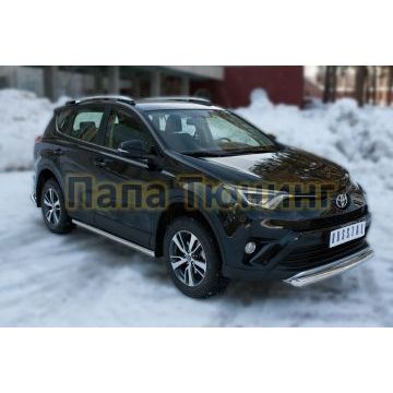 Защита переднего бампера d57 РусСталь для Toyota RAV4 2015-2019