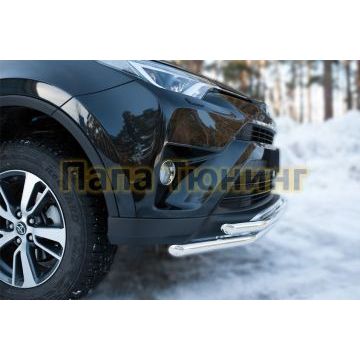 Защита передняя двойная 42-d42 секции РусСталь для Toyota RAV4 2015-2019