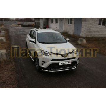 Защита переднего бампера 60 мм ТСС для Toyota RAV4 2015-2019