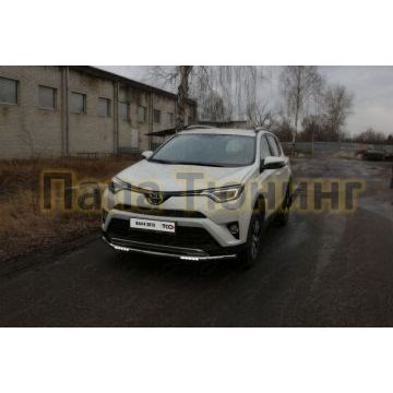 Защита переднего бампера с ДХО 60 мм ТСС для Toyota RAV4 2015-2019